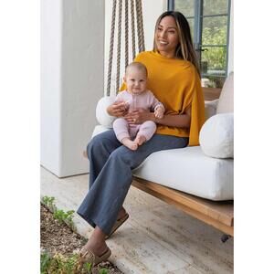 We are AMMA 7 in 1 Cocoon Knit Baby Breastfeed Nursing Cover Wrap Mustard Yellow